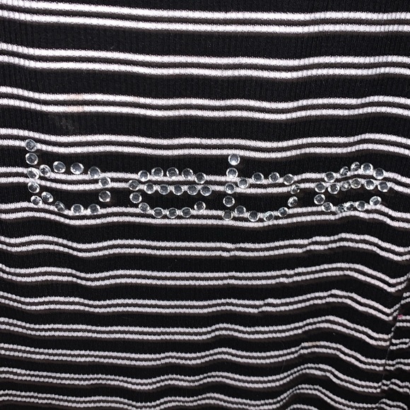 BEBE M sleeveless shirt*Open twist back*Ribbed*Swarovski Crystal Logo - Picture 2 of 6